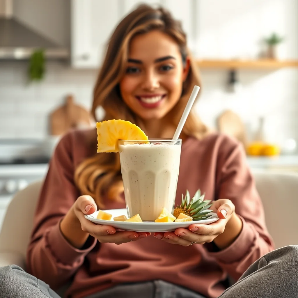 Creamy Pineapple Protein Smoothie – vegetarian recipe
