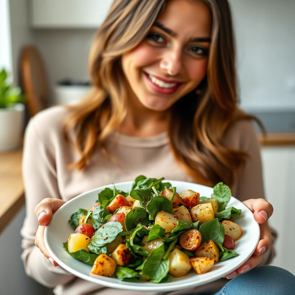 Warm Spinach and Potato Salad with Balsamic – vegetarian recipe