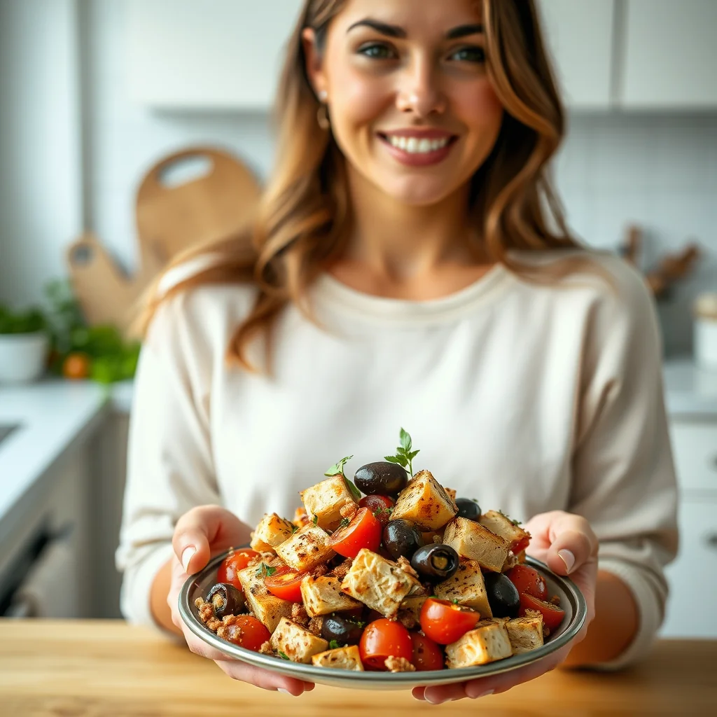 Crunchy Garlic Crouton Panzanella – vegetarian recipe