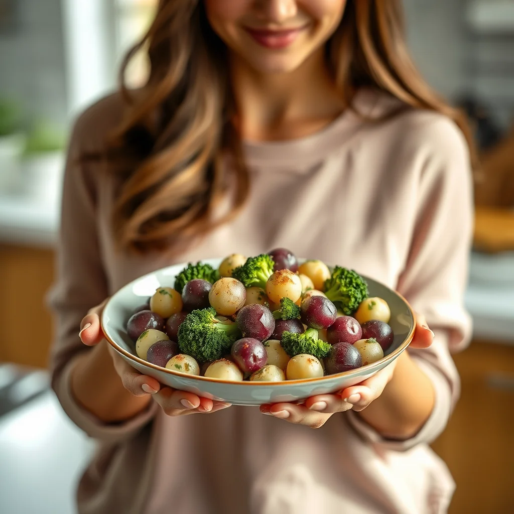 Purple Potato and Pesto Gnocchi Salad – vegetarian recipe