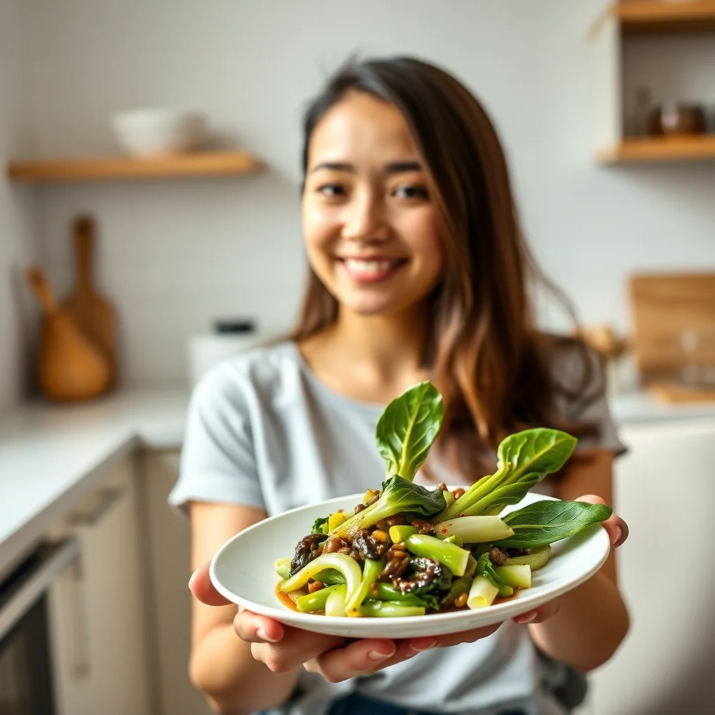 Restaurant-Style Baby Bok Choy with Black Bean Sauce – vegetarian recipe
