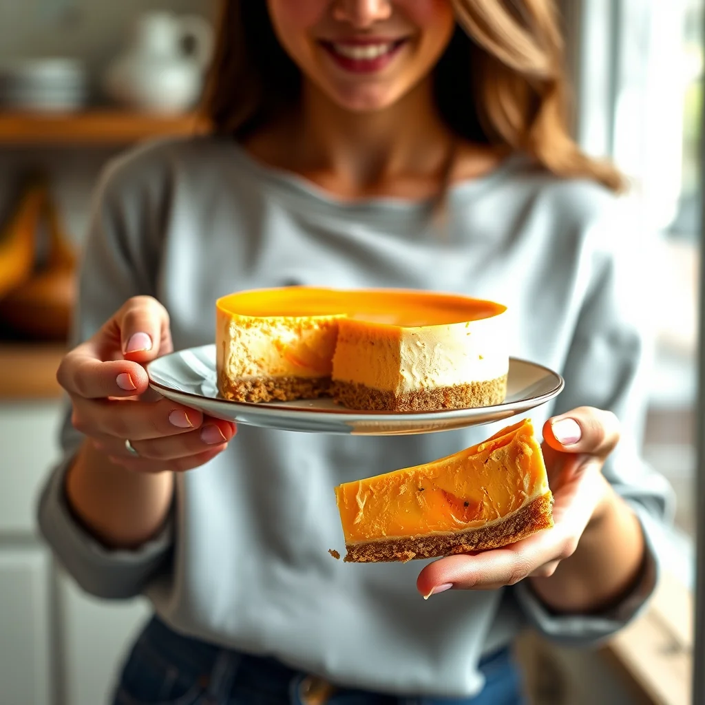 Tropical Papaya Cheesecake with a Spicy Ginger Crust – vegetarian recipe