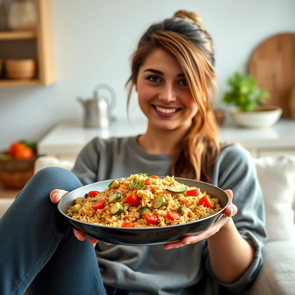 One-Pan Panir Pilaf with Zucchini and Tomatoes – vegetarian recipe