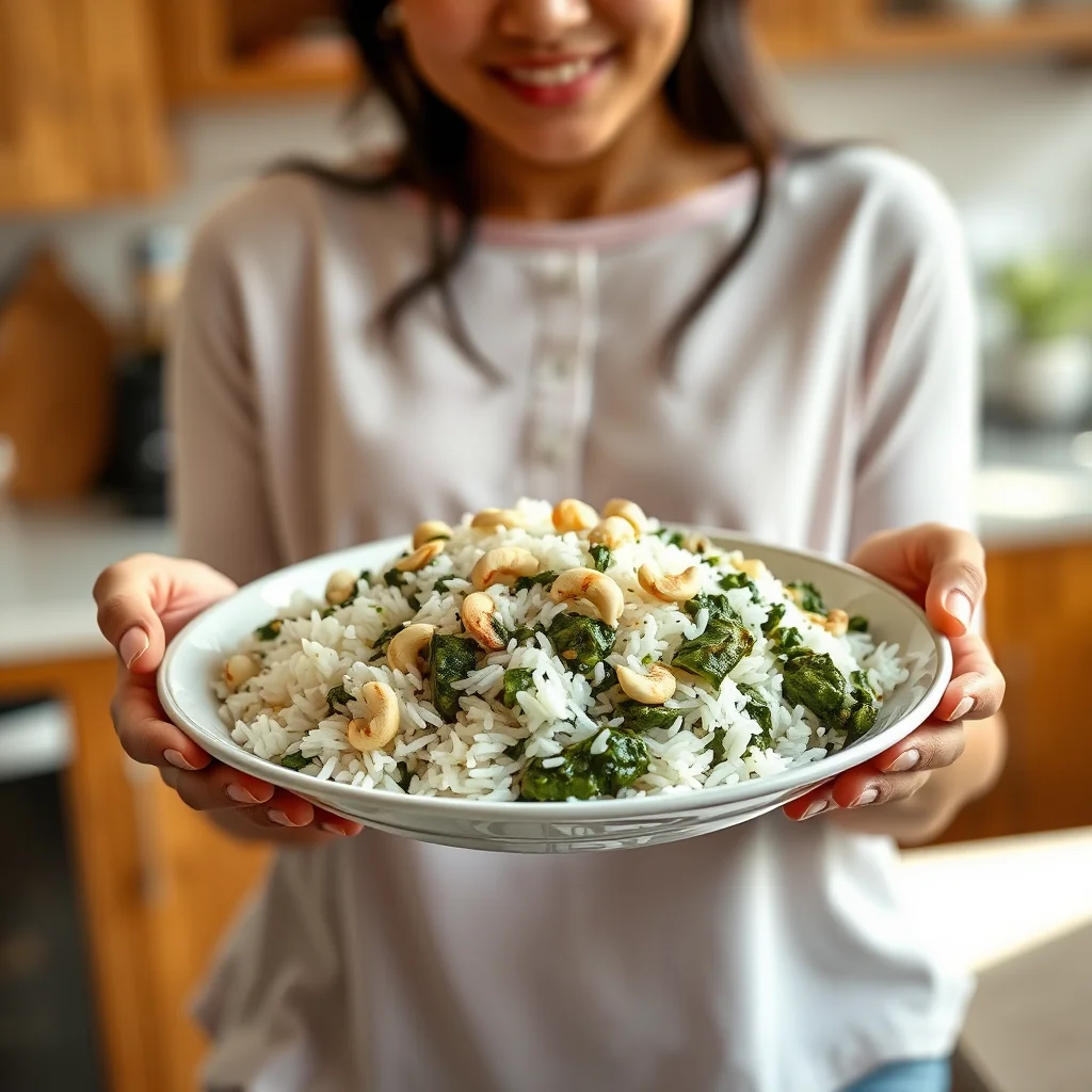 Elegant Spinach and Panir Pilaf (Palak Panir Pulao) – vegetarian recipe