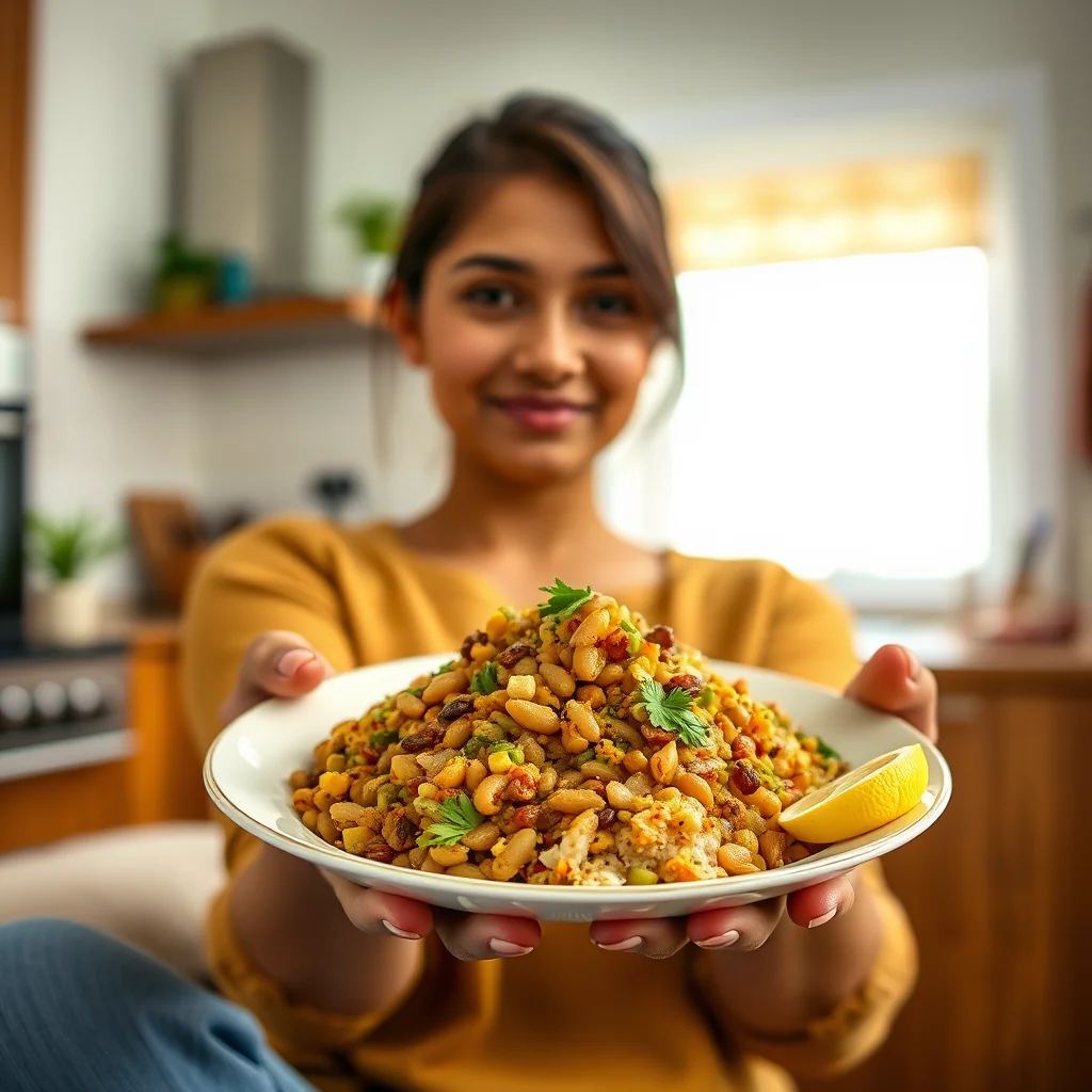 Sprouted Mung Bean Stir-Fry (Gujarati Sabat Moong Usal) – vegetarian recipe