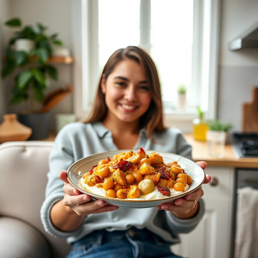 Creamy Chickpea and Crispy Potato Curry in Coconut-Yogurt Sa – vegetarian recipe
