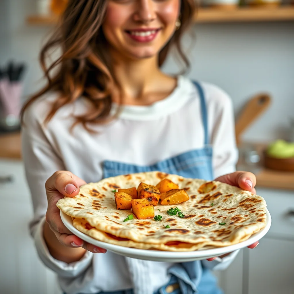 Aloo Paratha (Potato-Stuffed Indian Flatbread) – vegetarian recipe