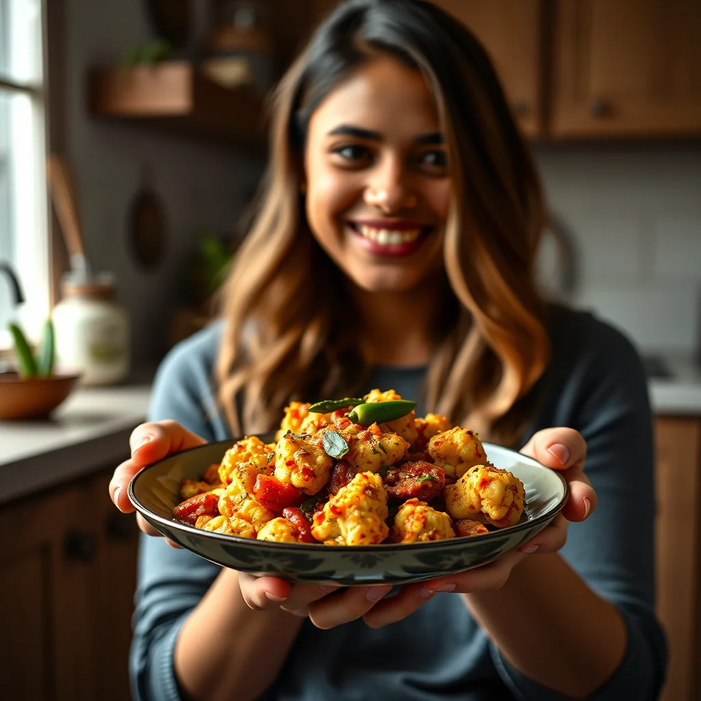 Maharashtrian Gobi Tamatar Sabzi (Spicy Cauliflower with Bra – vegetarian recipe