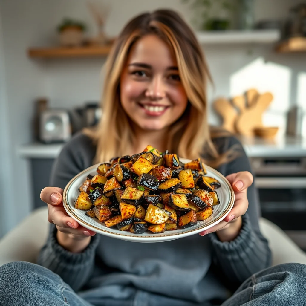 Crispy Diced Eggplant with Bitter Neem (Neem Begun) – vegetarian recipe