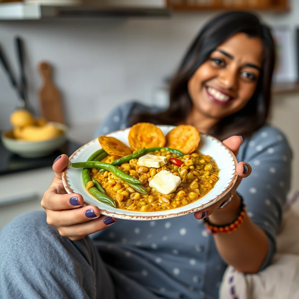 Moong Dal Badi with Green Beans (A Homestyle Madrasi Dish) – vegetarian recipe