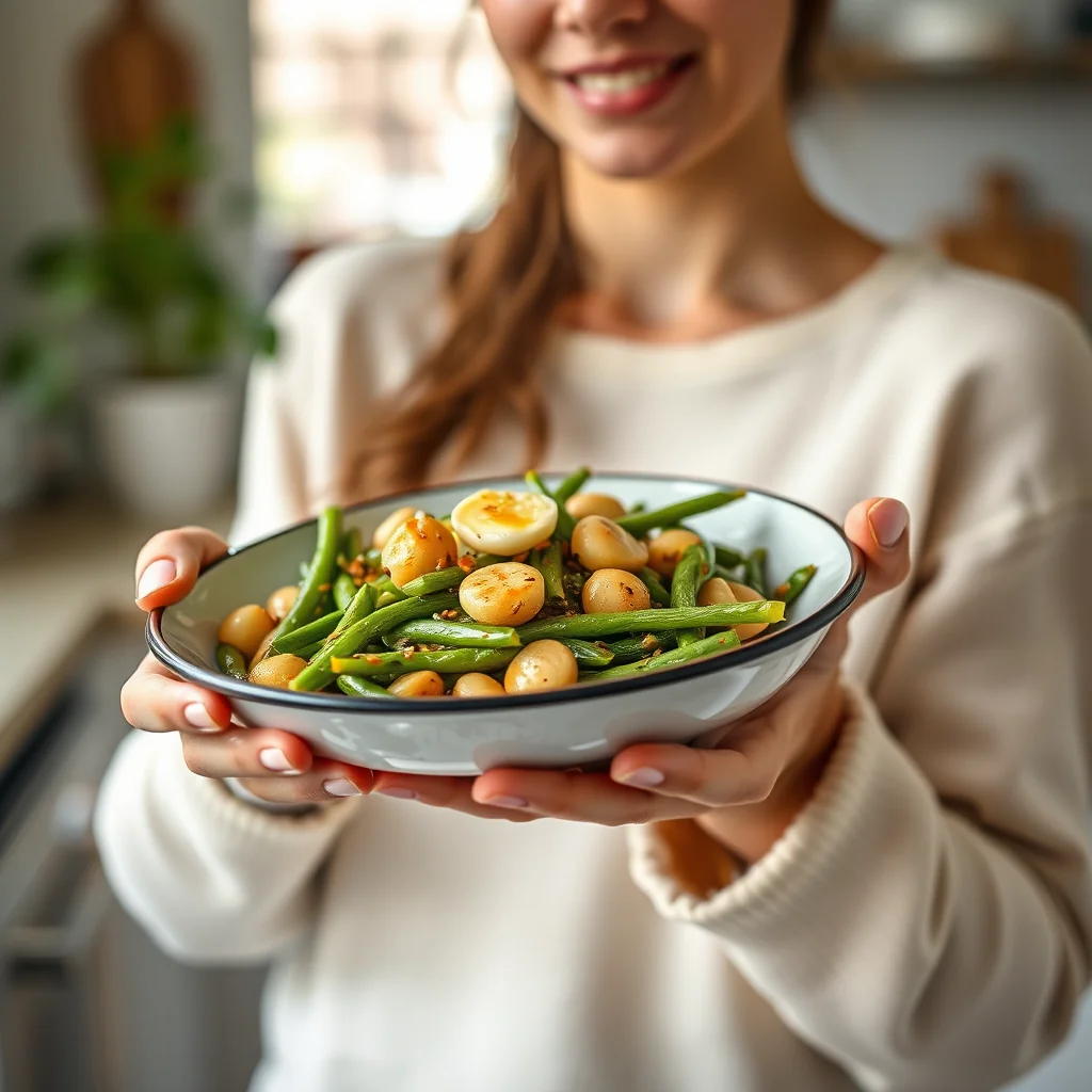 Ginger Green Bean and Water Chestnut Sauté – vegetarian recipe