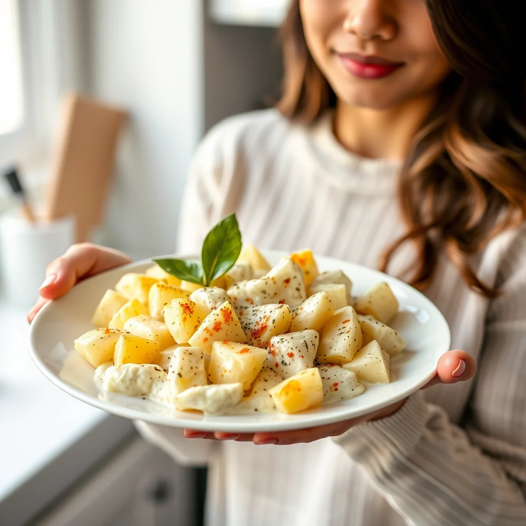 Creamed Potatoes with Lemon Pepper (Ekadasee Rogan Aloo) – vegetarian recipe