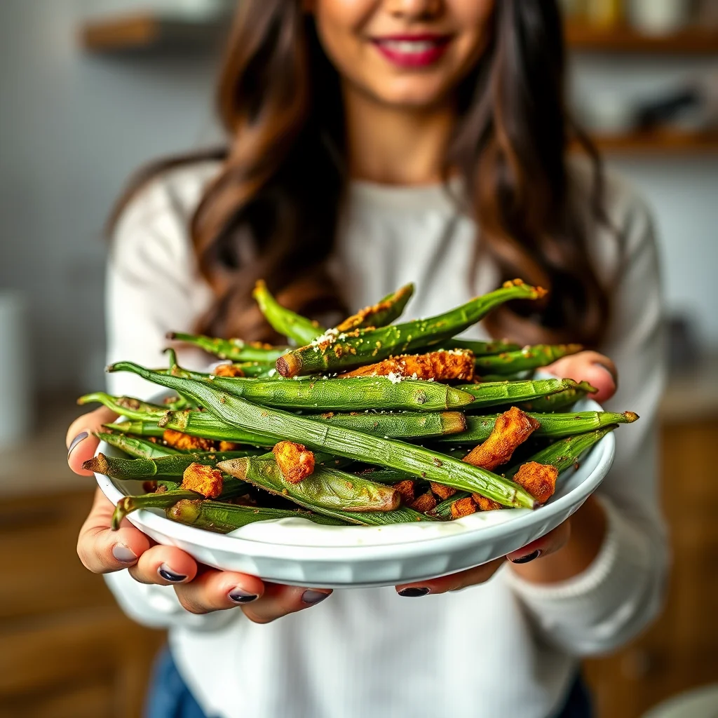 Kashmiri-Style Crispy Bhindi Bhaji (Fried Okra with Yogurt S – vegetarian recipe