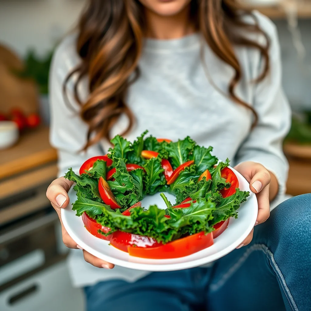 Kale and Red Pepper Holly Ring – vegetarian recipe