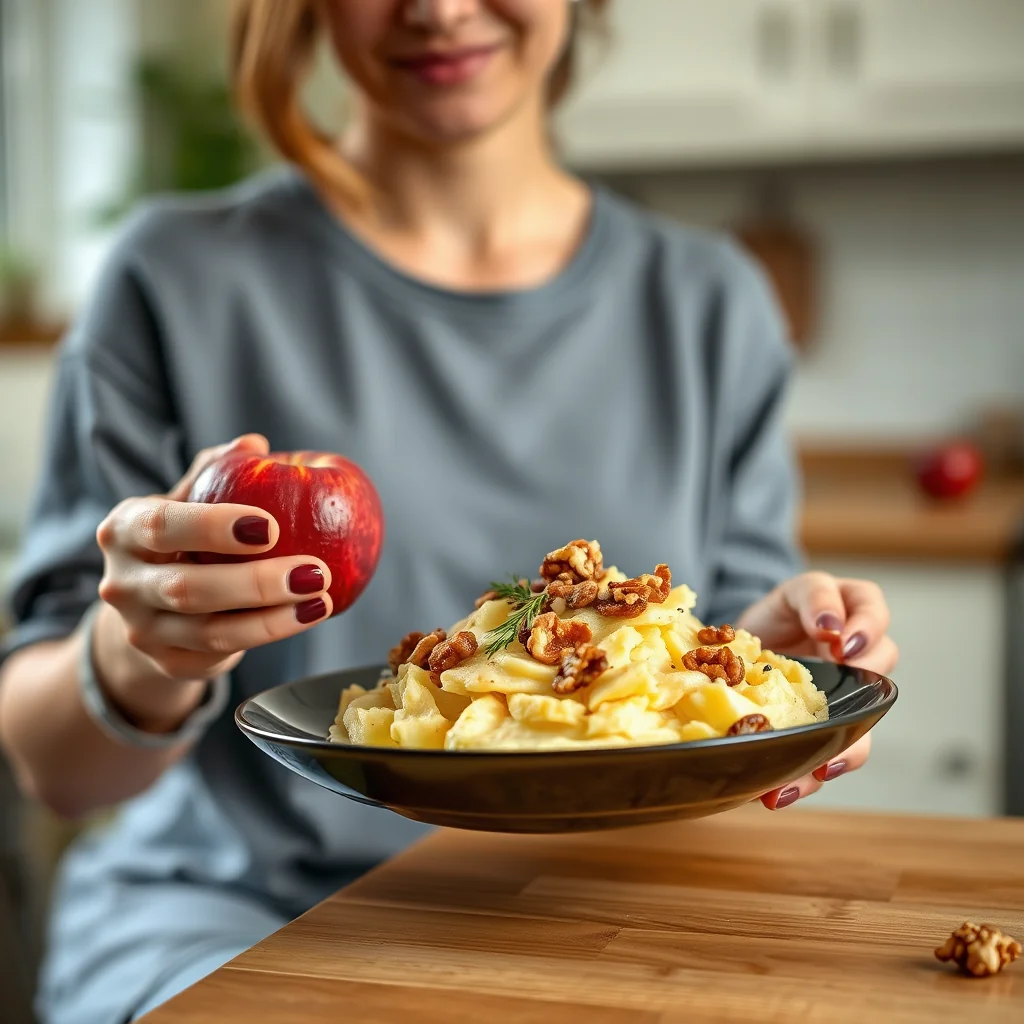 Mashed Parsnips and Apple with Toasted Walnuts – vegetarian recipe