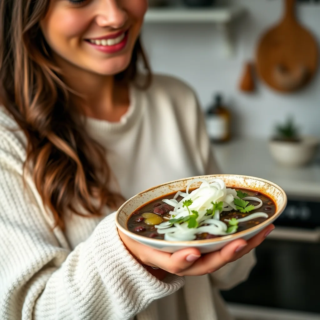 Savoury Black Bean Soup – vegetarian recipe