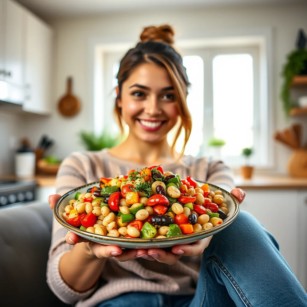 Multi-Coloured Bean and Vegetable Salad – vegetarian recipe
