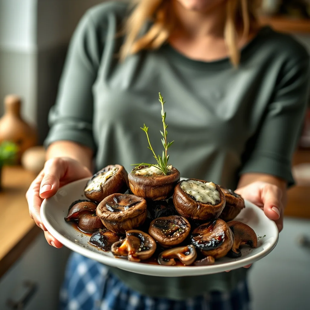 Balsamic Portobello Mushrooms with Marjoram – vegetarian recipe