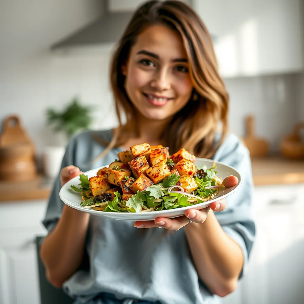 Spicy Marinated Tofu Salad – vegetarian recipe