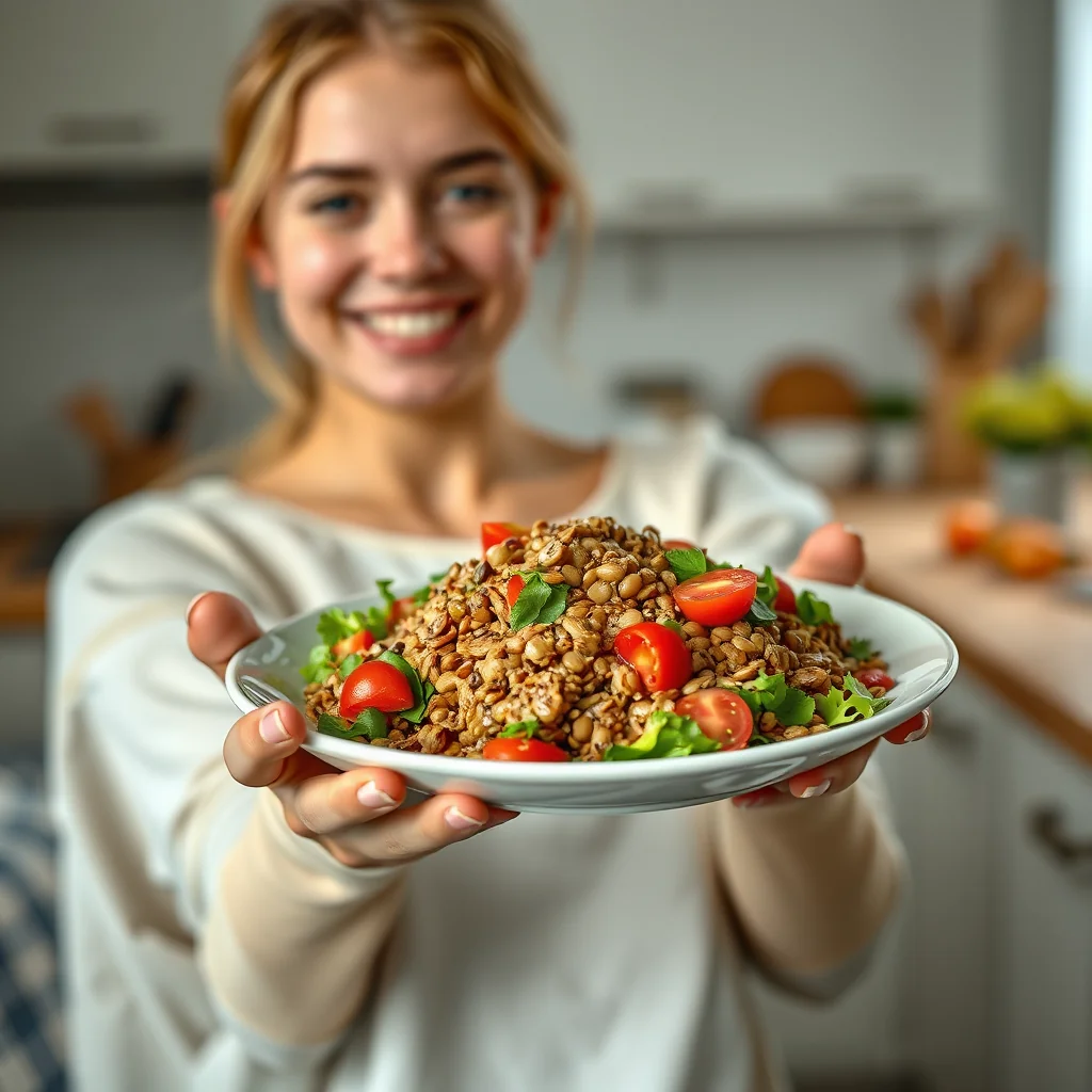 Stunning Sprouted Lentil Salad Plate – vegetarian recipe