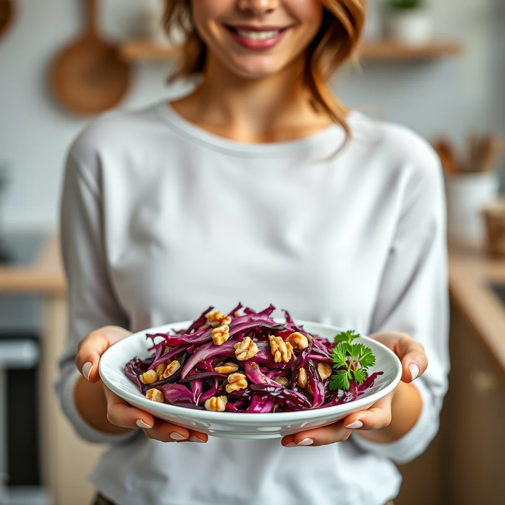 Sautéed Red Cabbage with Walnuts – vegetarian recipe