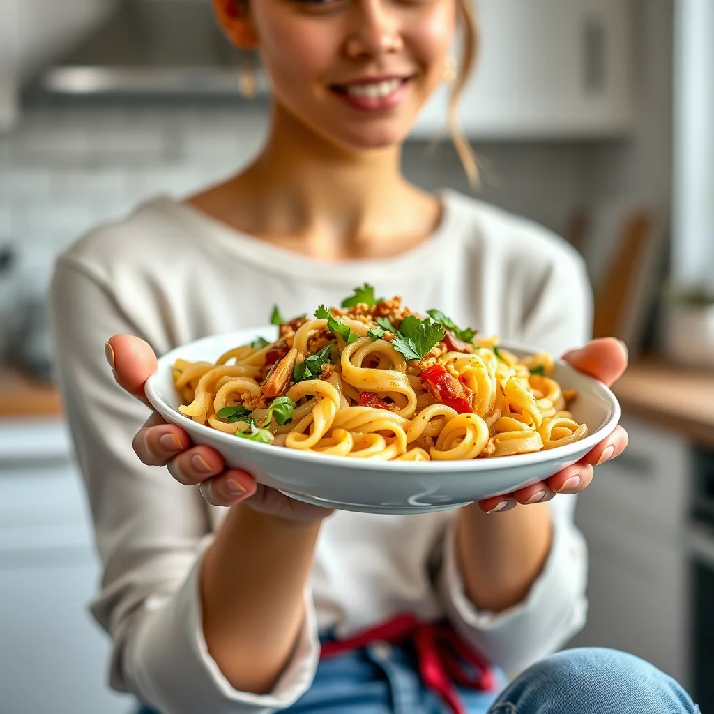 Thai Pasta Salad with Spicy Peanut Dressing – vegetarian recipe