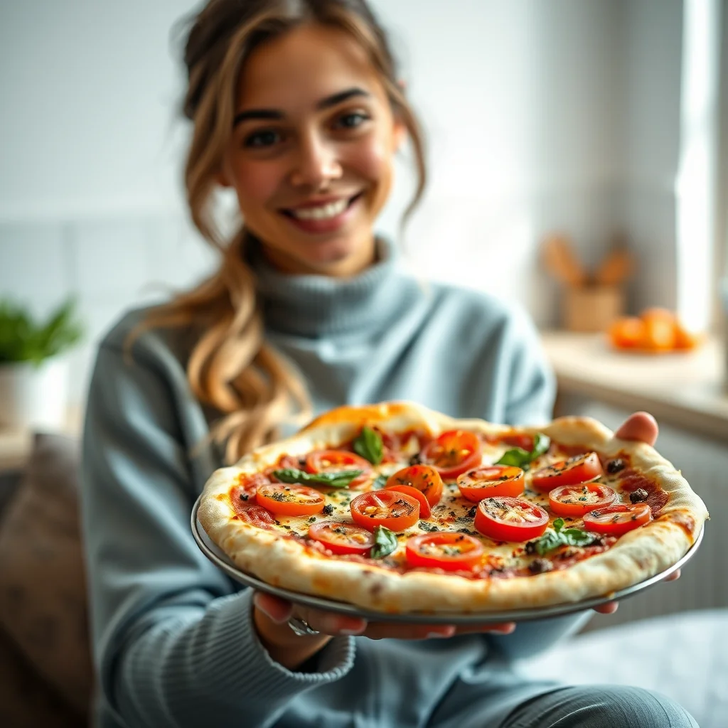Pesto Pizza with Fresh Tomatoes – vegetarian recipe