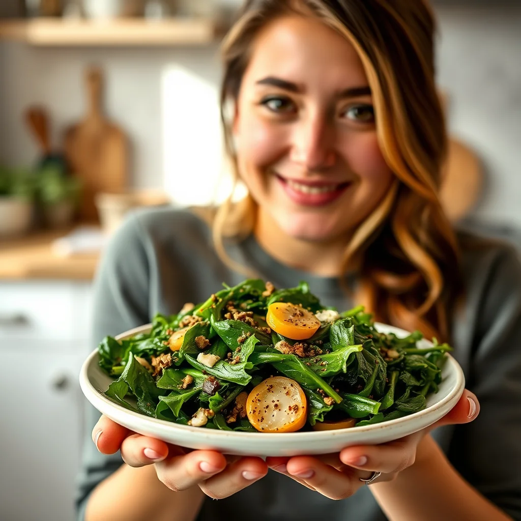 Quick and Savory Seasoned Greens – vegetarian recipe