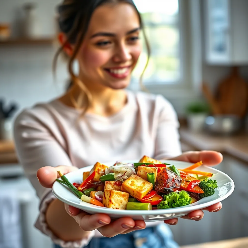 Vibrant Teriyaki Tofu with Japanese Vegetables – vegetarian recipe