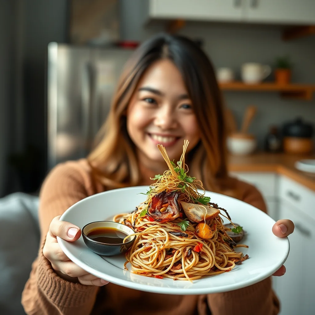 Arame and Bean Thread Noodle Salad with Ponzu Dipping Sauce – vegetarian recipe