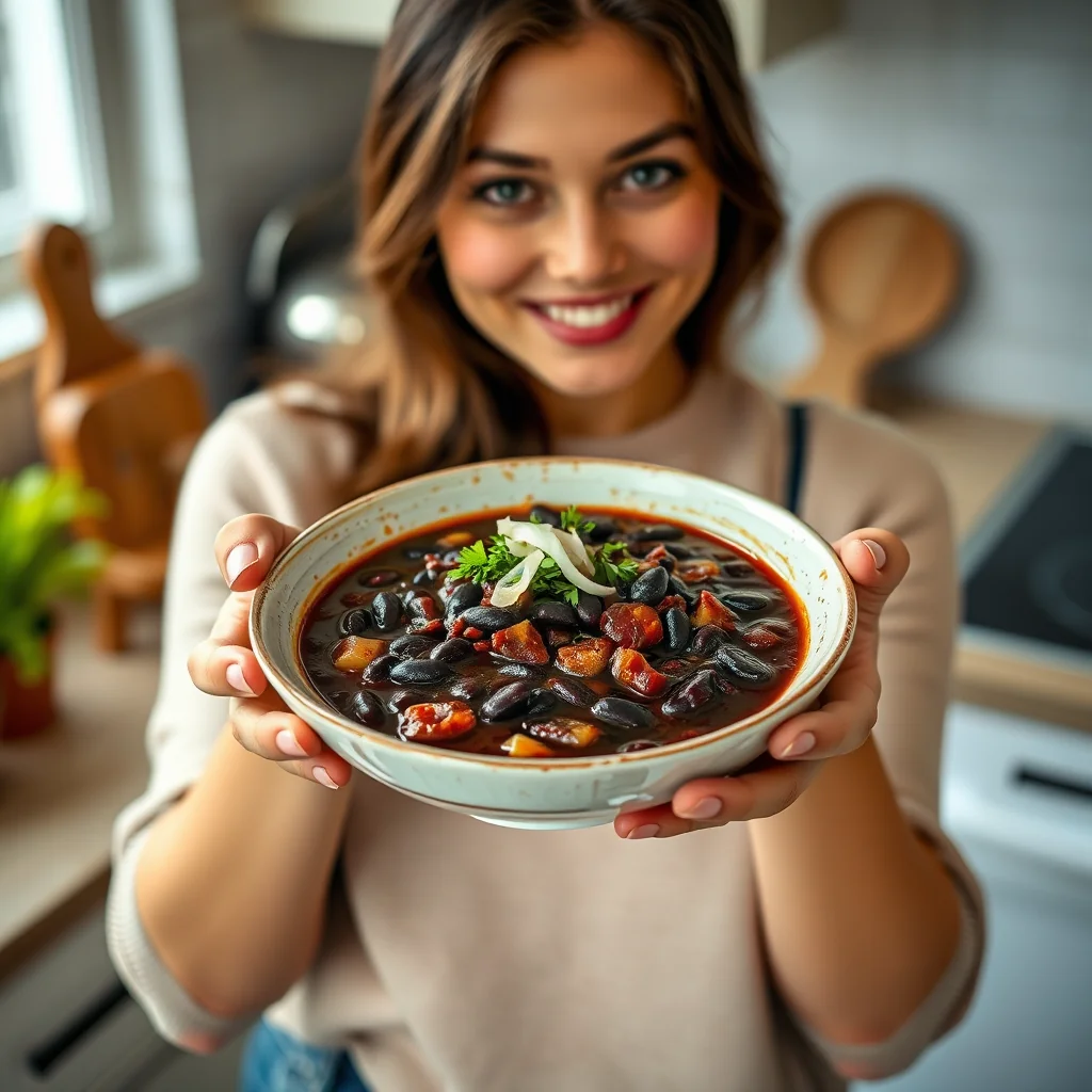 Hearty Black Bean Soup – vegetarian recipe