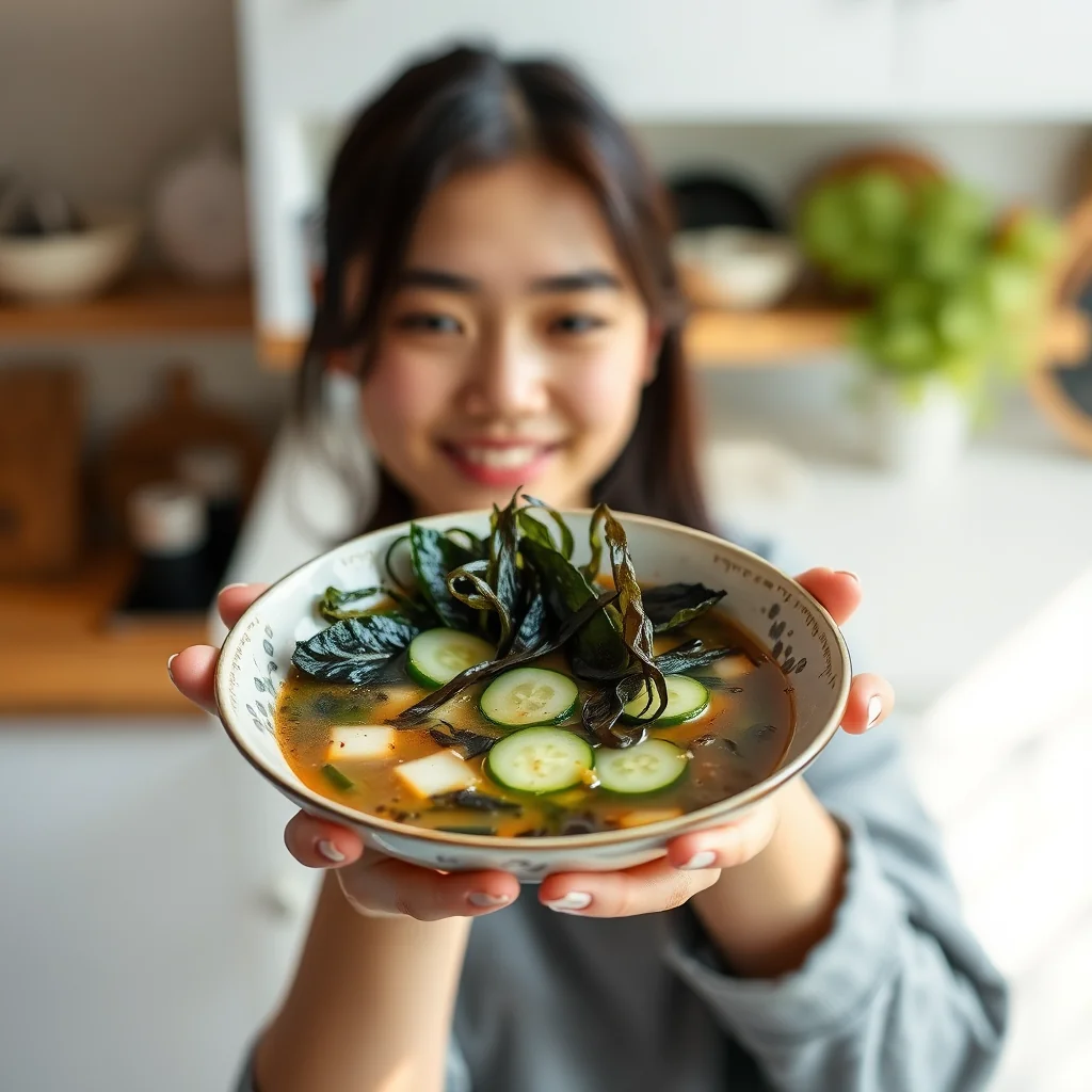 Cold Cucumber and Seaweed Soup – vegetarian recipe