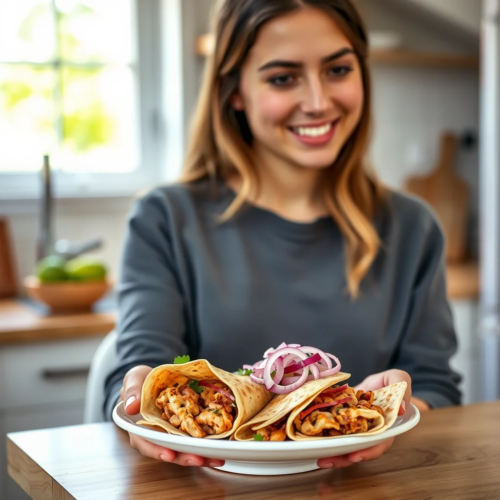 Baked Tortilla Wraps with Peanut-Tempeh Filling – vegetarian recipe