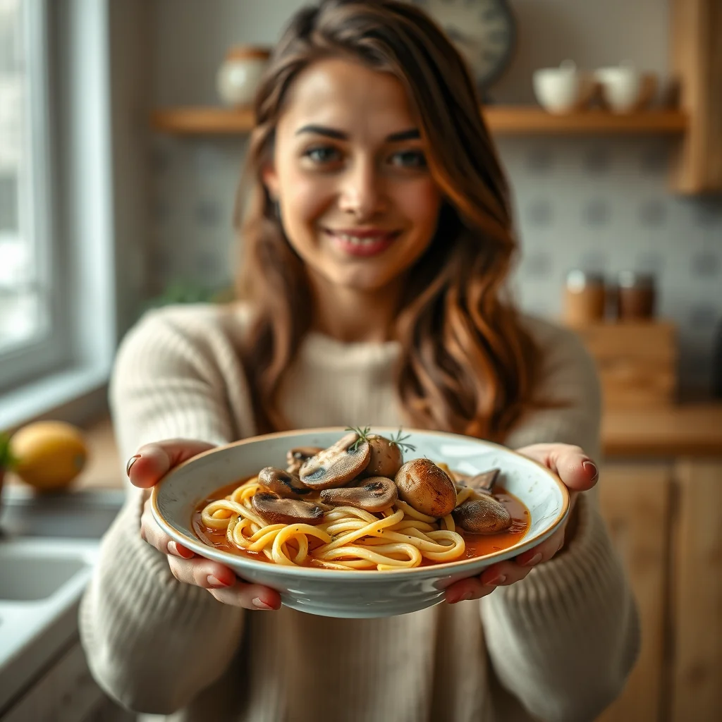 Hearty Mushroom Soup with Homemade Egg Noodles – vegetarian recipe