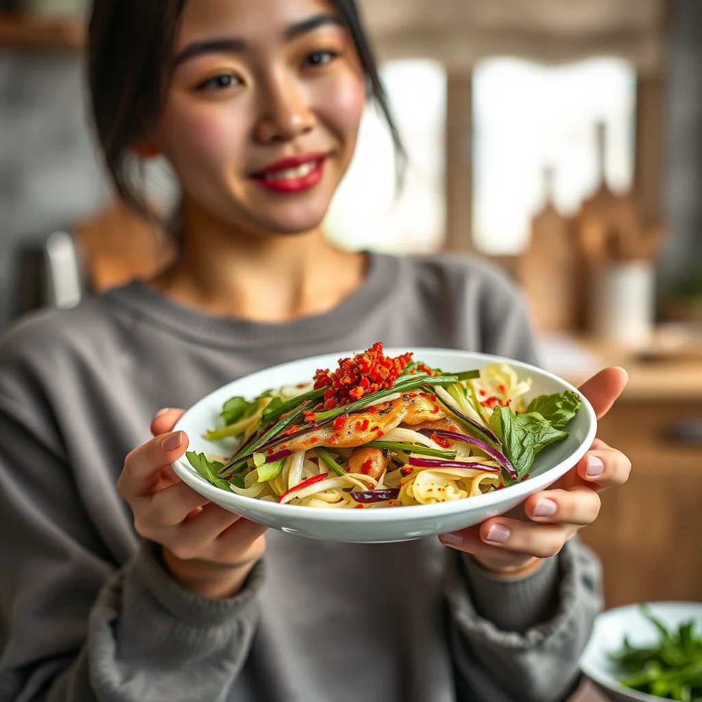 Korean-style Lettuce and Chive Salad – vegetarian recipe