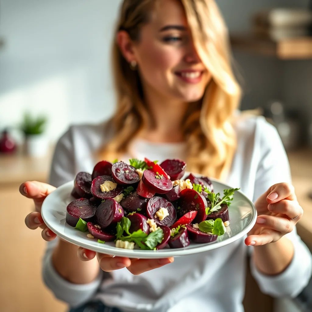 Crunchy Raw Beet Salad with Sherry-Mustard Vinaigrette – vegetarian recipe