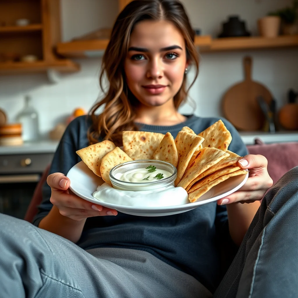 Crispy Baked Pita Chips with Zesty Yogurt Dip – vegetarian recipe