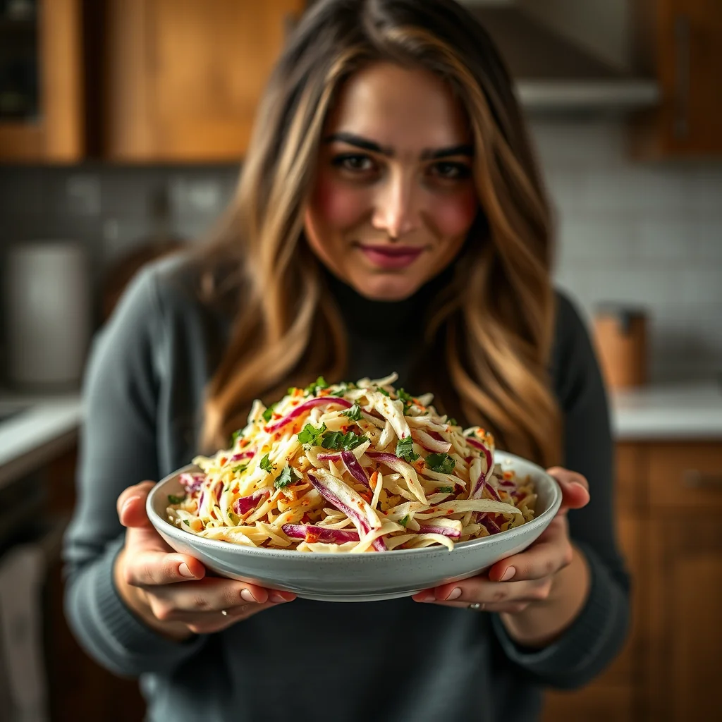 Spicy No-Mayo Coleslaw – vegetarian recipe