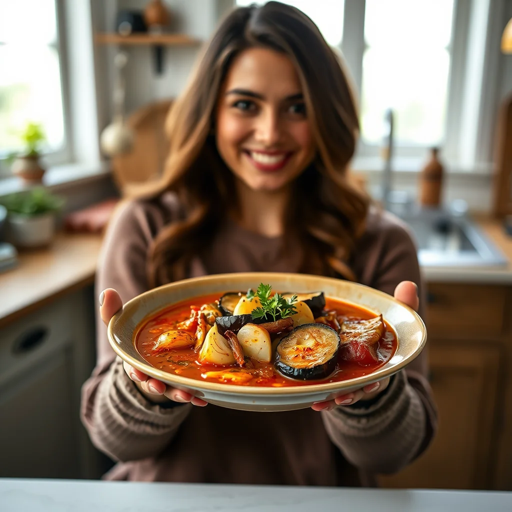 Rustic Spanish-Style Roasted Vegetable Soup – vegetarian recipe