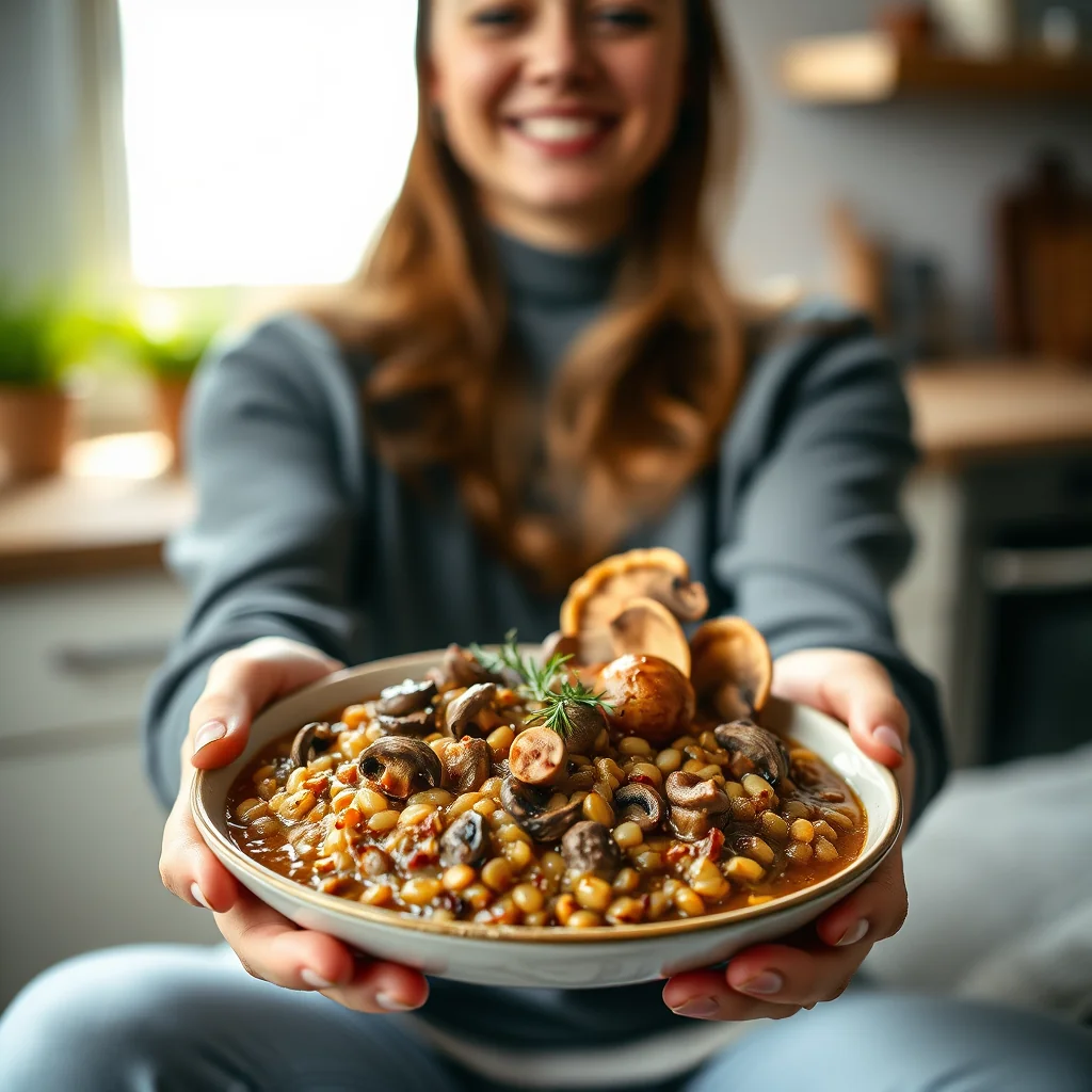 Deeply Savory Mushroom Barley Soup – vegetarian recipe