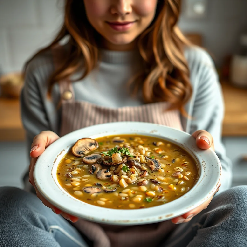 Hearty Mushroom Barley Soup – vegetarian recipe