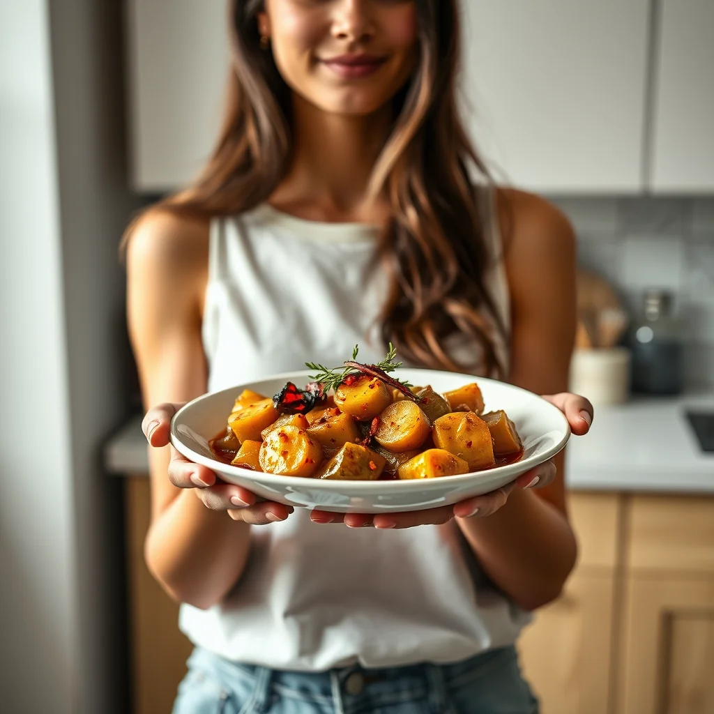 Spanish-Style Plantain Stew with Smoked Paprika & Saffron – vegetarian recipe