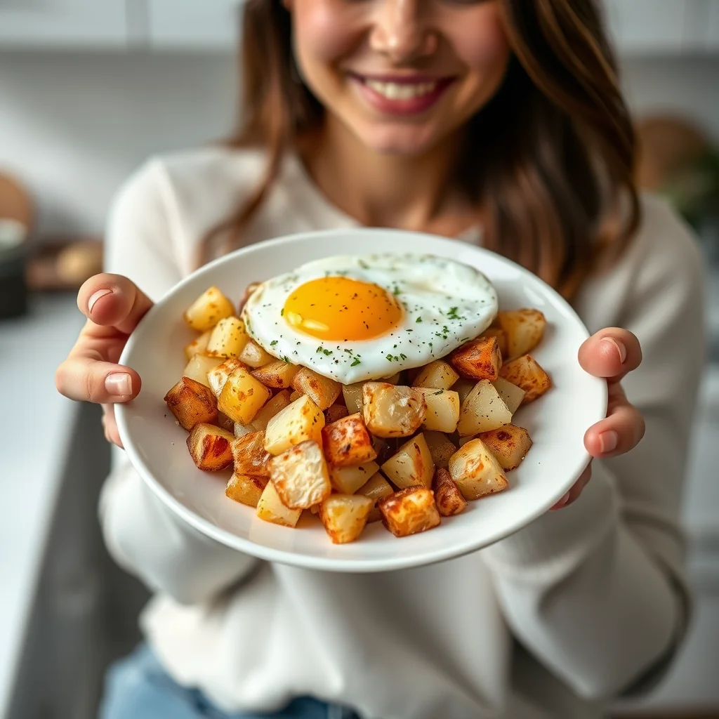 Crispy Potato and Hard-Cooked Egg Hash – vegetarian recipe