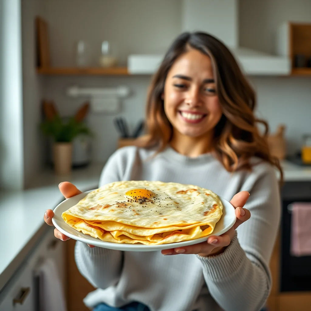 Perfectly Sealed Folded Omelet – vegetarian recipe