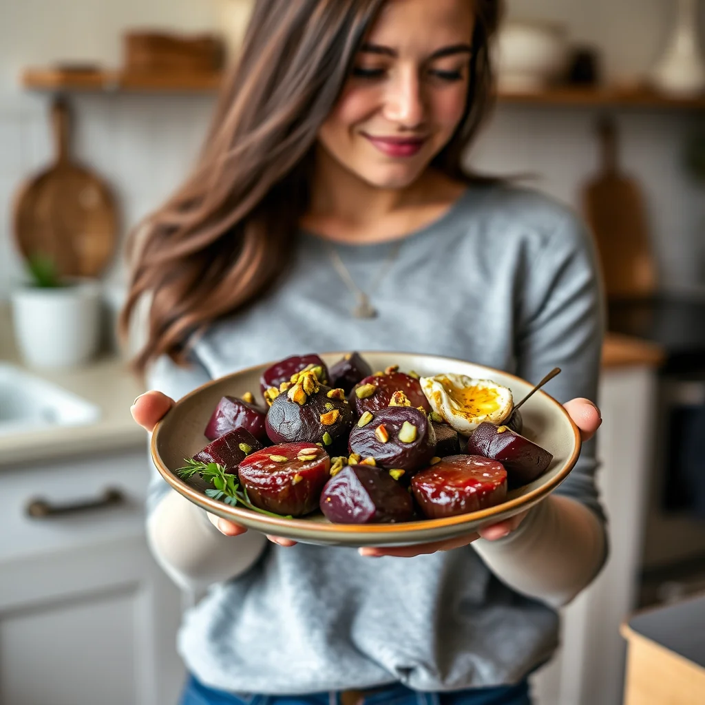 Roasted Beets with Pistachio Butter – vegetarian recipe