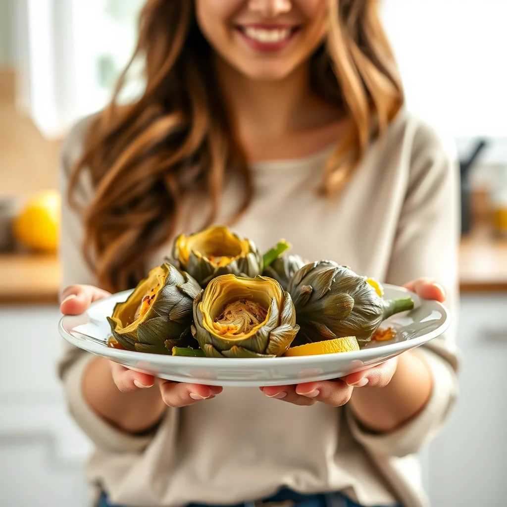 Braised Artichoke Hearts with Lemon and Garlic – vegetarian recipe
