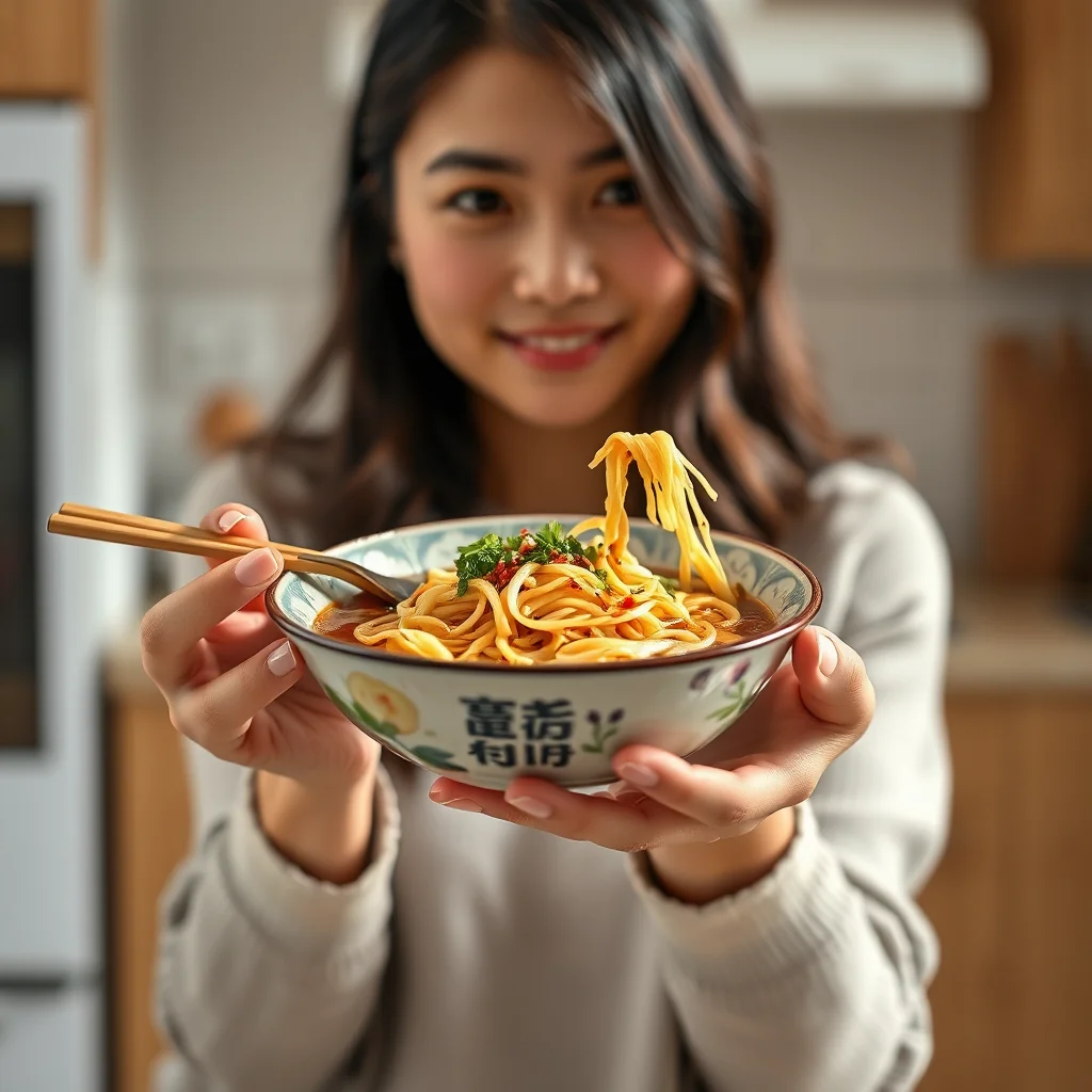 Chinese Egg Noodle Soup in Soy Broth – vegetarian recipe