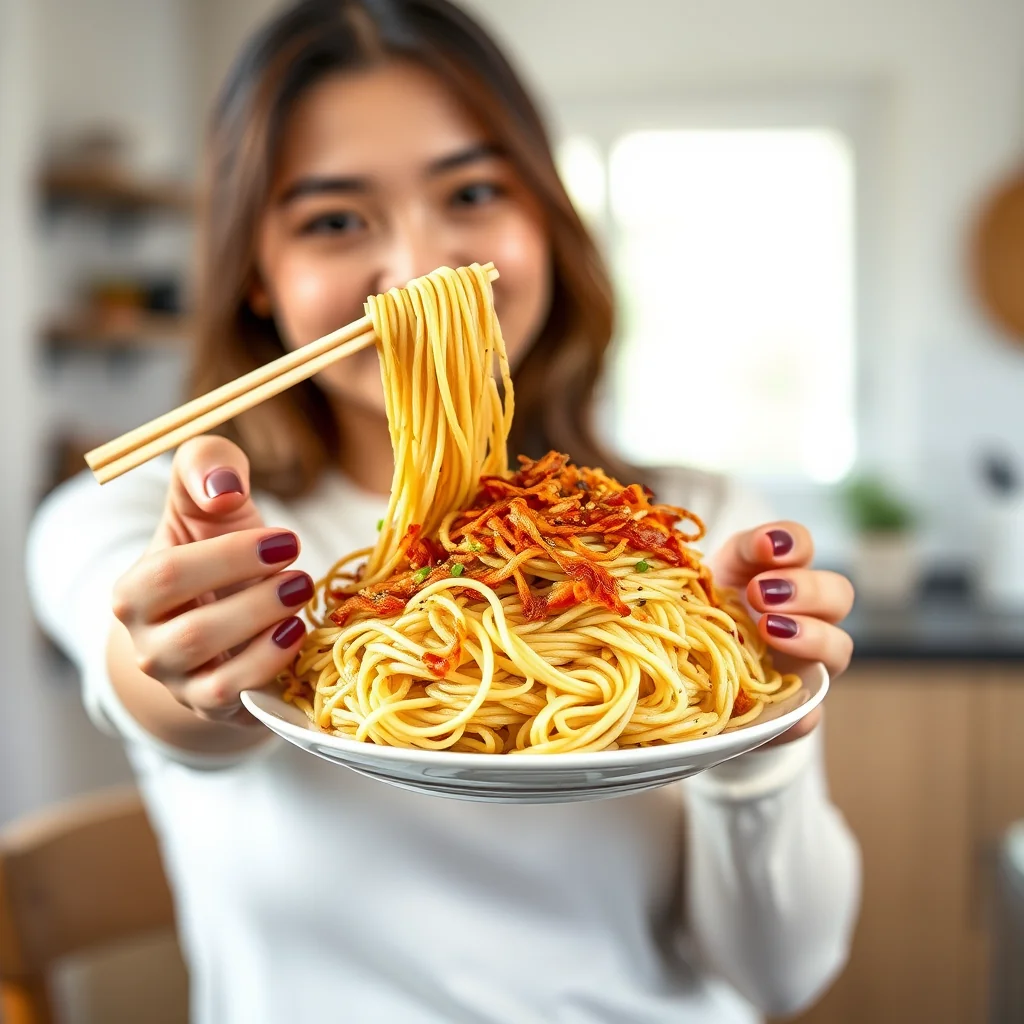 Incredible Crisp-Fried Noodle Cake – vegetarian recipe