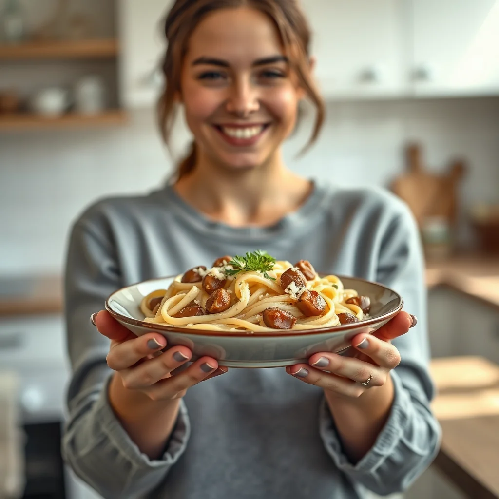Creamy Chestnut Pasta – vegetarian recipe