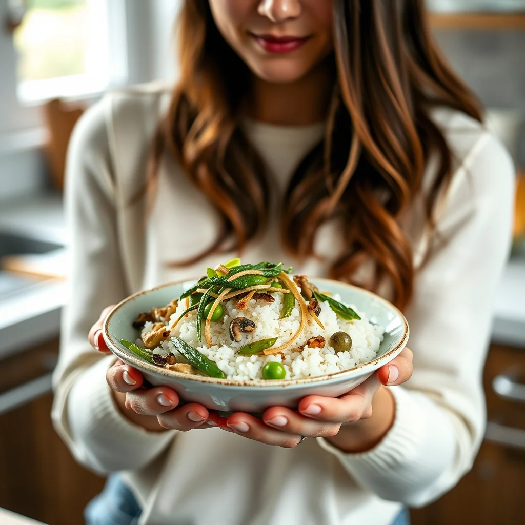 Japanese Rice with Edamame and Sea Greens – vegetarian recipe